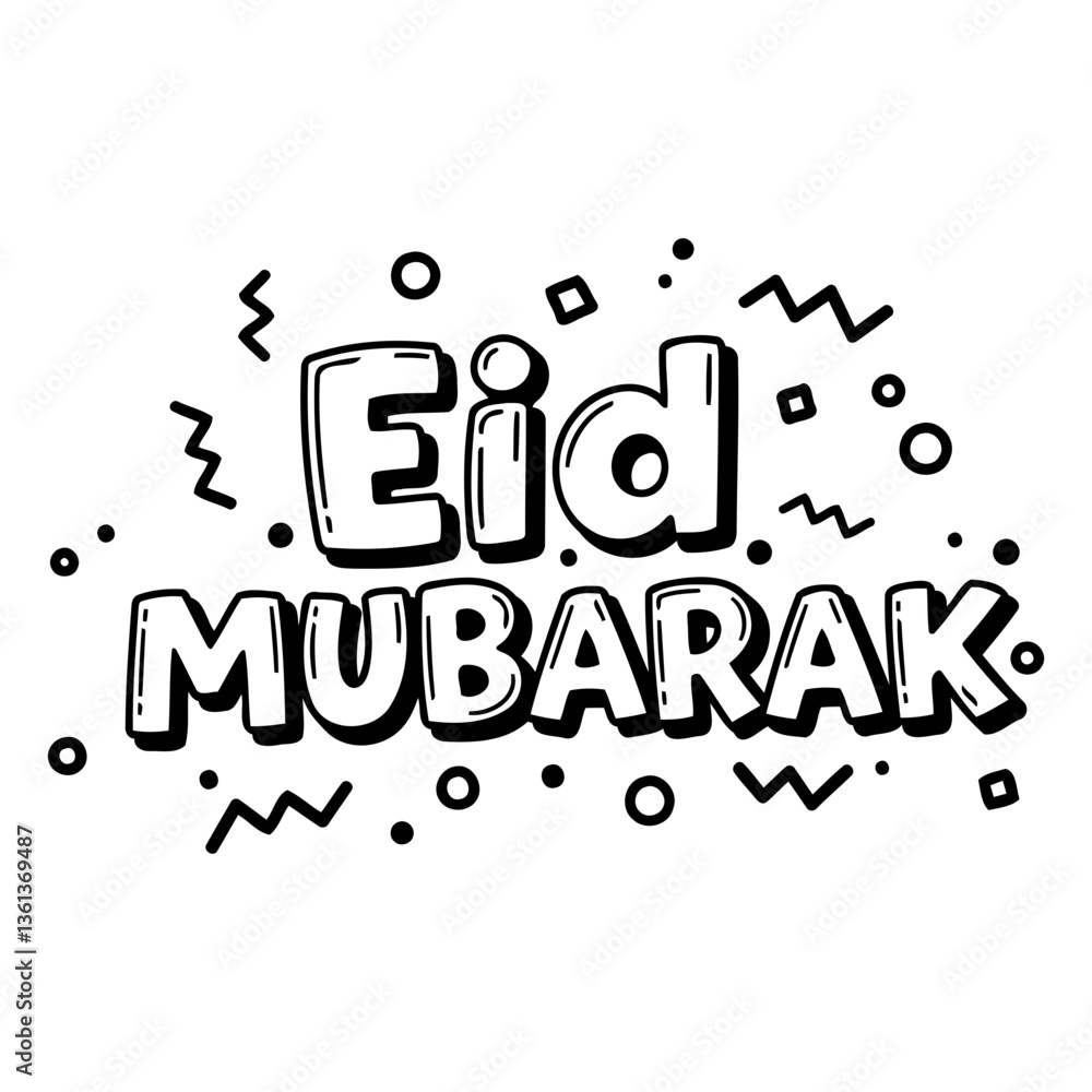 Fototapeta premium Stylish Eid Mubarak graphic for marketing