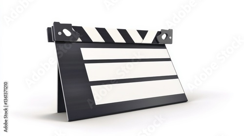 Open Clapperboard on White Background