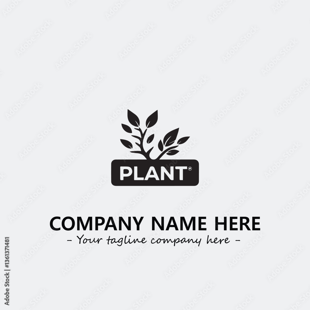Plant illustration for logo company black and white vector image
Plant illustration for logo company black and white vector image