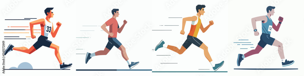 vector collection of a running athlete vector collection of a running athlete