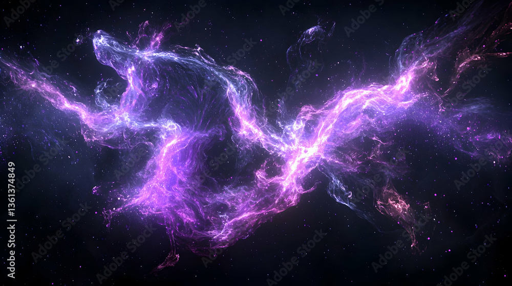 Purple And Pink Cosmic Nebula In Space Purple And Pink Cosmic Nebula In Space