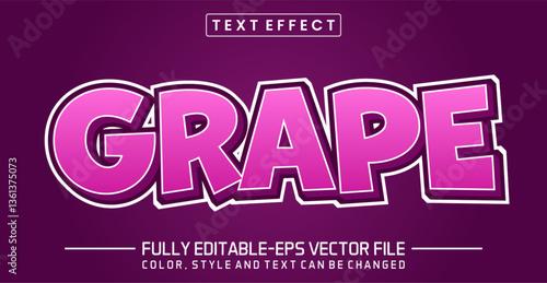 Grape font Text effect editable