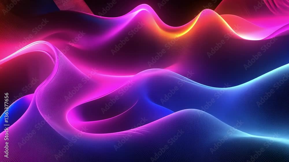 Vibrant Abstract Waves Dynamic Fluid Energy in Pink, Purple, and Blue Light, Creating Mesmerizing Visual Experience of Motion and Fluidity Vibrant Abstract Waves Dynamic Fluid Energy in Pink, Purple, and Blue Light, Creating Mesmerizing Visual Experience of Motion and Fluidity