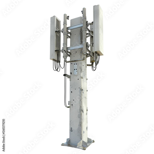  3D 5G Network Tower Isolated on Transparent Background