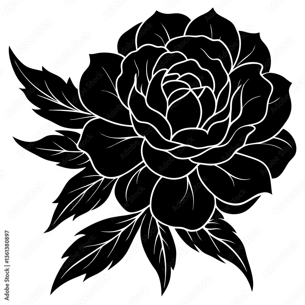 Fototapeta premium Peony Vector Illustration | Beautiful Floral Clipart for Design & Decor