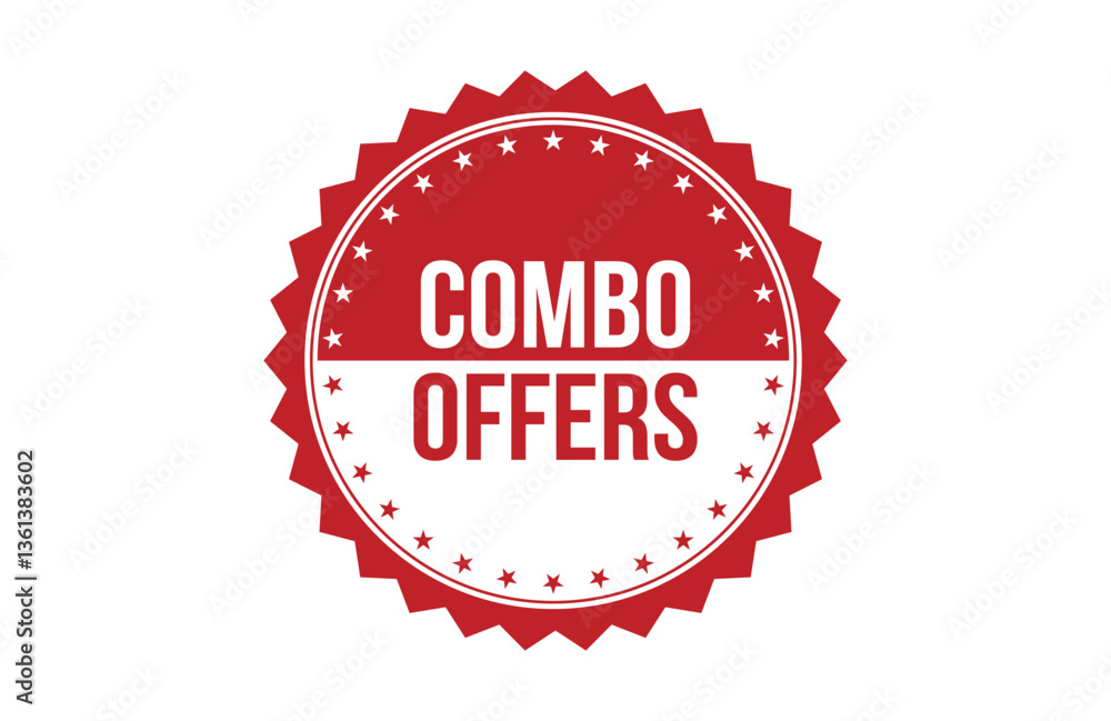 Fototapeta premium Combo offers red ribbon label banner.