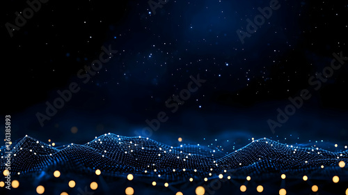 The abstract halftone background consists of different dots.