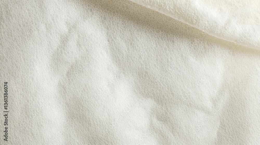 Naklejka premium Textured fabric detail studio setting close-up image soft environment minimalistic concept for textile design