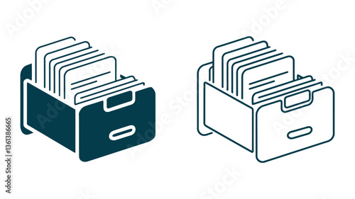 File Storage Icons Set for Organizing Files, Cloud Storage, and Digital Systems. Great for cloud-based services or data management applications with sleek, modern designs