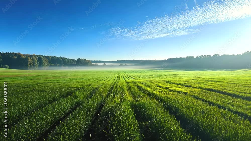 Green fields and the blue sky Green fields and the blue sky