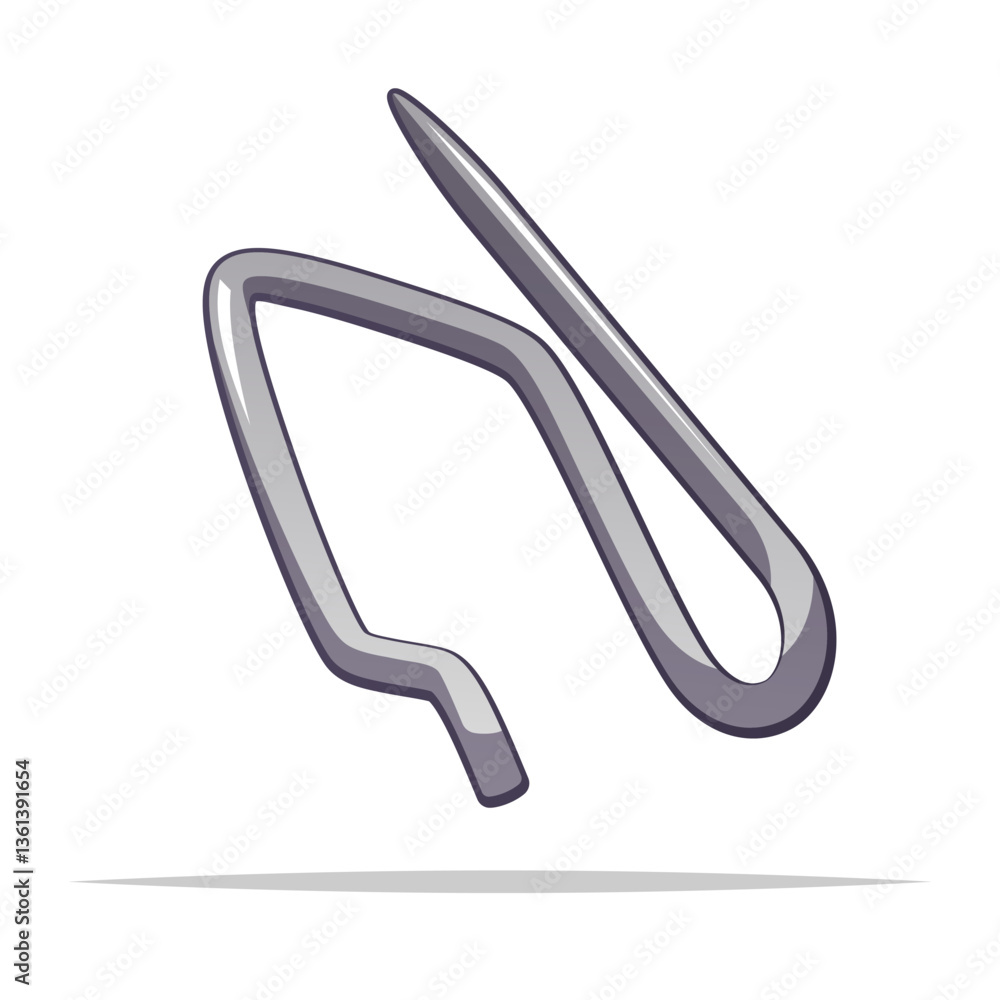 Drapery pin hook vector isolated illustration Drapery pin hook vector isolated illustration