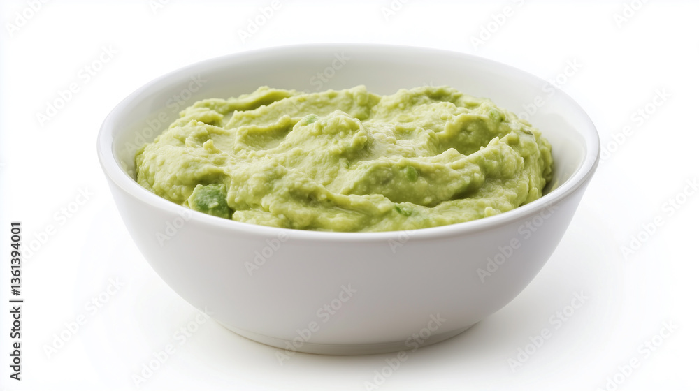 High-angle, close-up studio shot of a small, shallow white bowl filled with a creamy, light-green dip. The dip has a smooth, slightly textured surface with subtle variations in tone and shade. The High-angle, close-up studio shot of a small, shallow white bowl filled with a creamy, light-green dip. The dip has a smooth, slightly textured surface with subtle variations in tone and shade. The