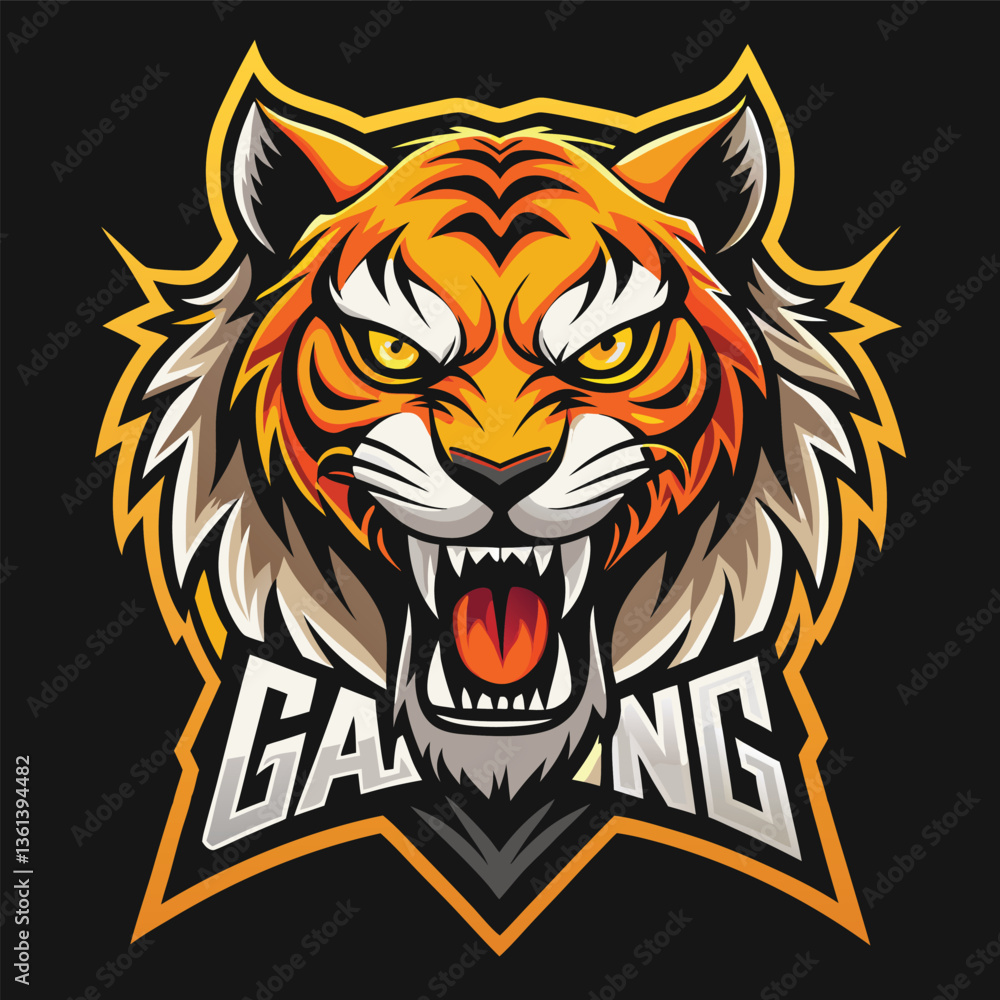 Fototapeta premium Tiger Mascot Esports Gaming Logo