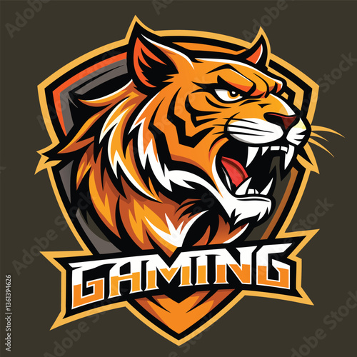 Tiger Mascot Esports Gaming Logo

