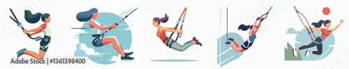 vector collection of a free fall athlete