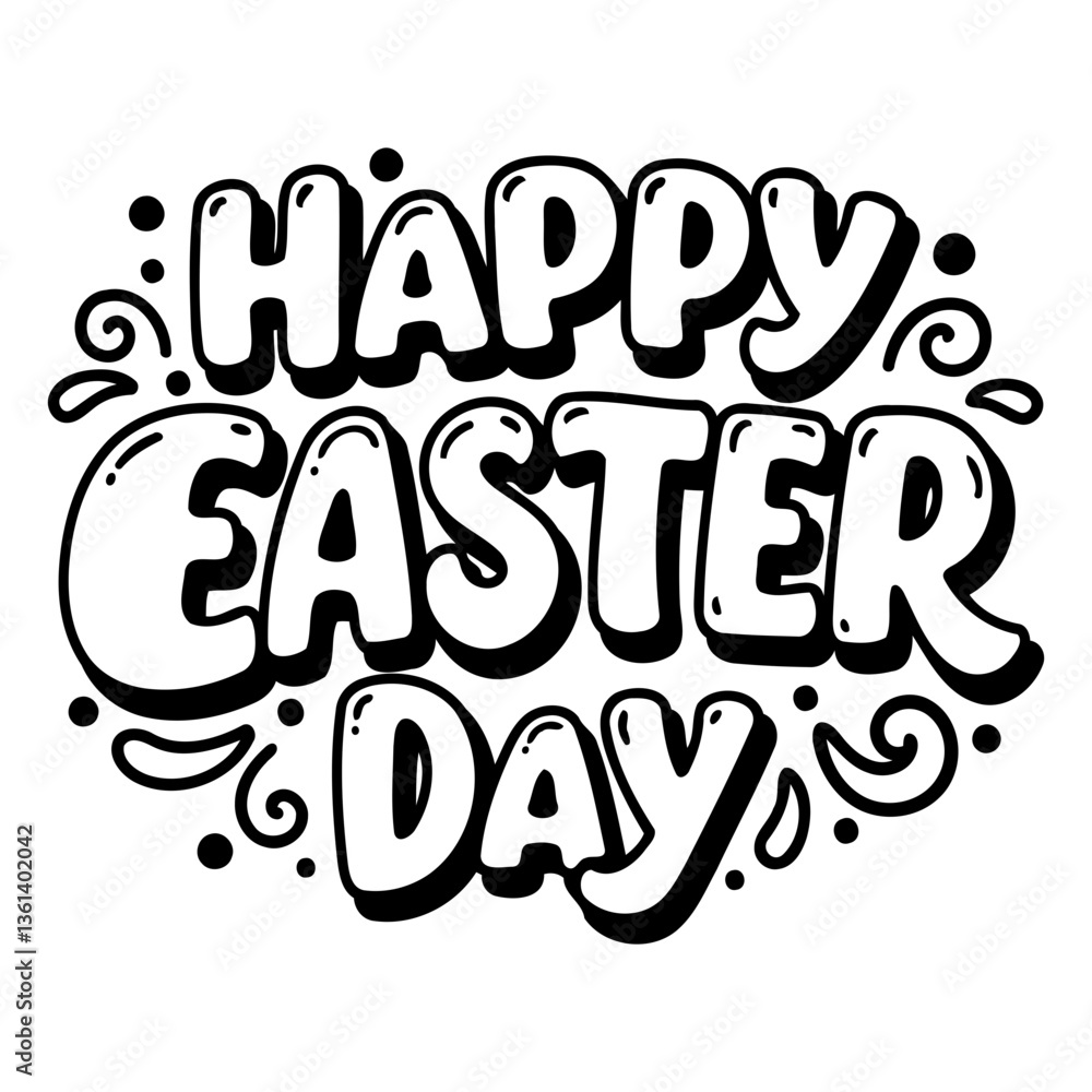 Fototapeta premium Happy Easter Day graphic, playful style
