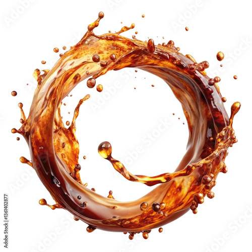 cola splash isolated on transparent white background, clipping path