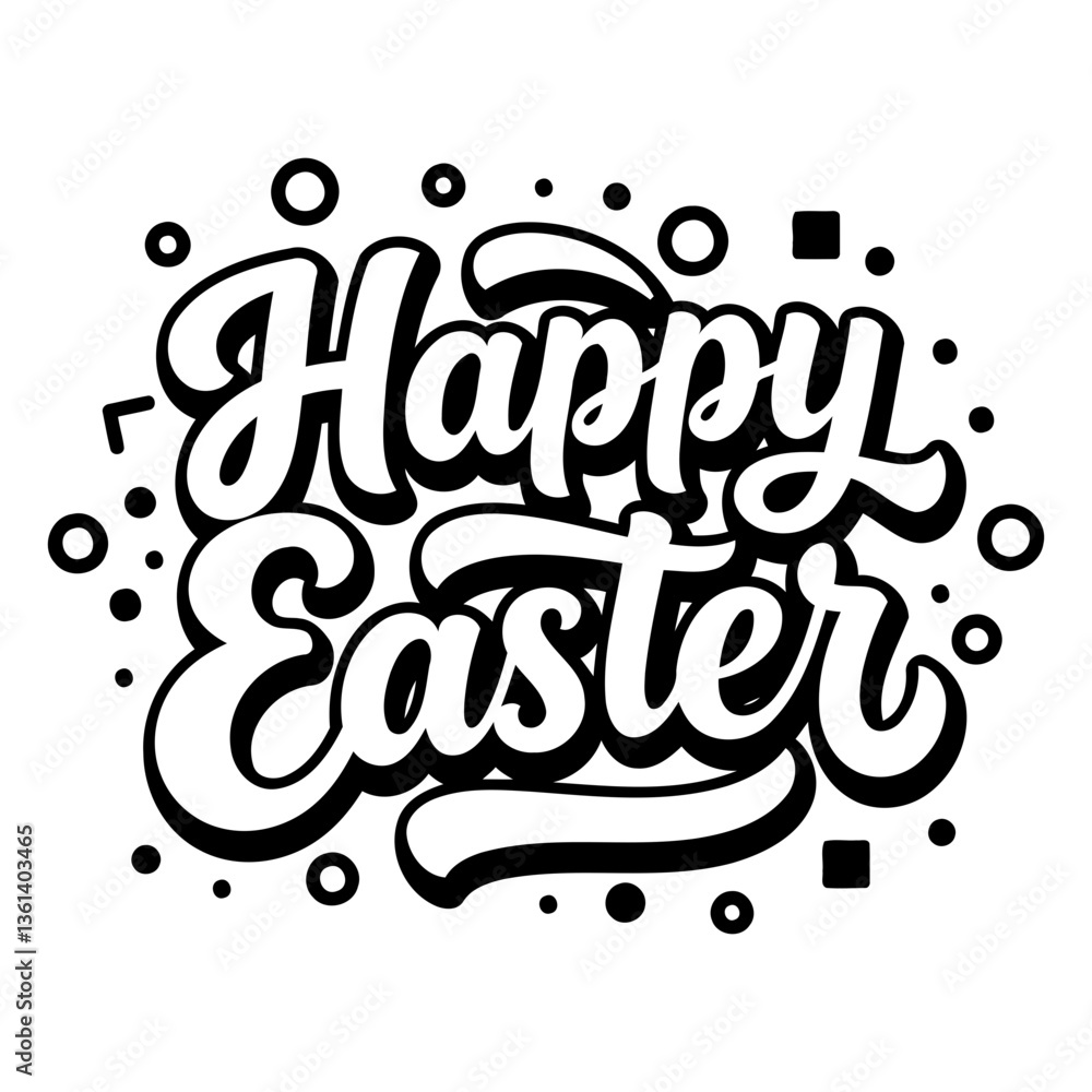 Happy Easter graphic, bold script style Happy Easter graphic, bold script style
