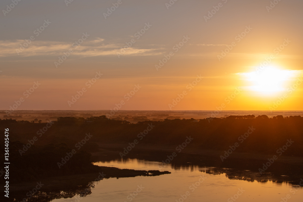 Sunset over Tower Hill Reserve and Lake. Sunset over Tower Hill Reserve and Lake.
