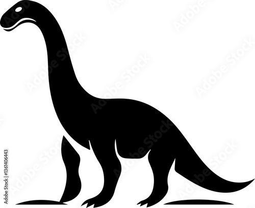 cute dinosaur black silhouette logo