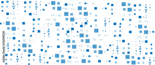 Vector squares white and blue technology pattern background.