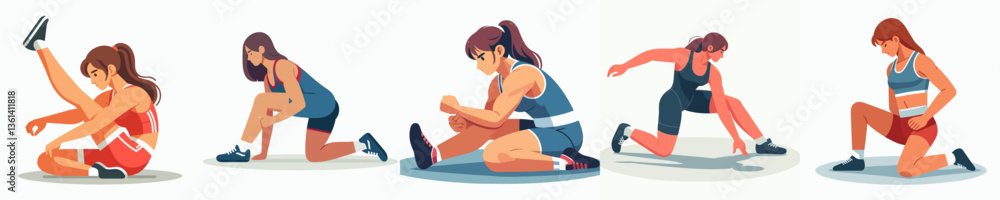 vector collection of a floor gymnastics athlete vector collection of a floor gymnastics athlete