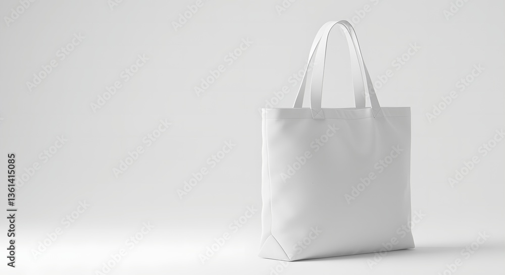 White Tote Bag Mockup on Clean Background for Branding Promotion White Tote Bag Mockup on Clean Background for Branding Promotion