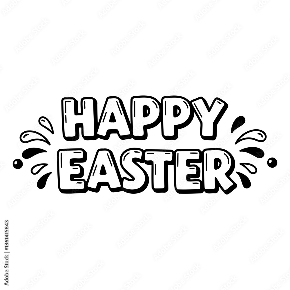 Happy Easter graphic, bold lettering, ideal for spring marketing Happy Easter graphic, bold lettering, ideal for spring marketing