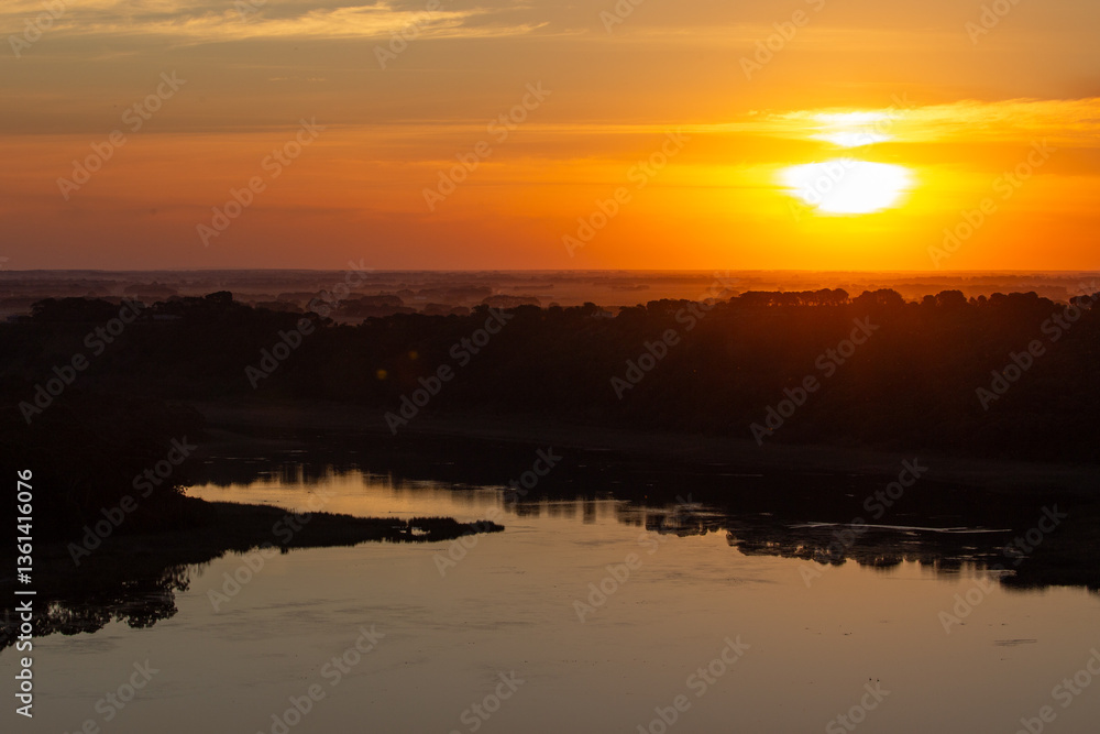 Sunset over Tower Hill Reserve and Lake. Sunset over Tower Hill Reserve and Lake.