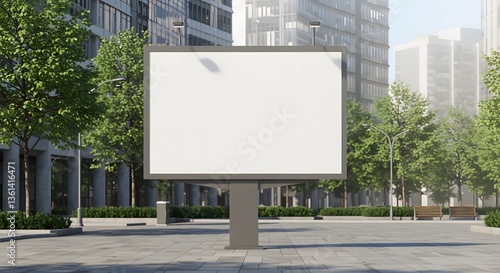 Wallpaper Mural Blank Billboard in Urban Park Ready for Advertisement Mockup Torontodigital.ca
