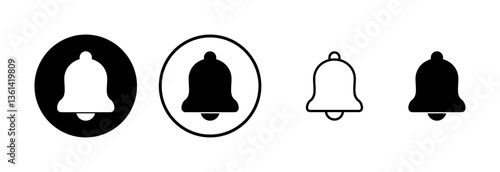 Bell icon logo design. Notification sign and symbol for web site design