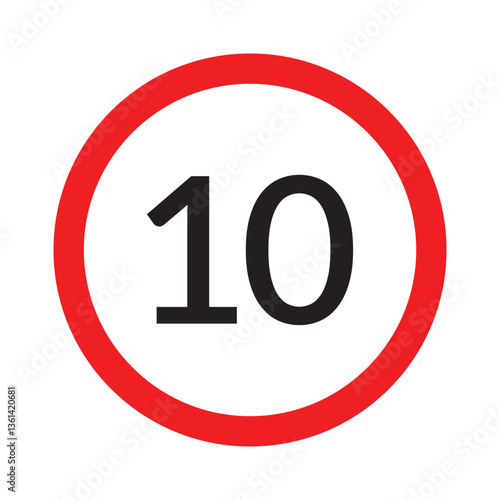 Speed limit 10, 20 km icon . Maximum speed limit 10 km per hour . Speed limit 10 km traffic sign . Vector illustration IN EPS 10.