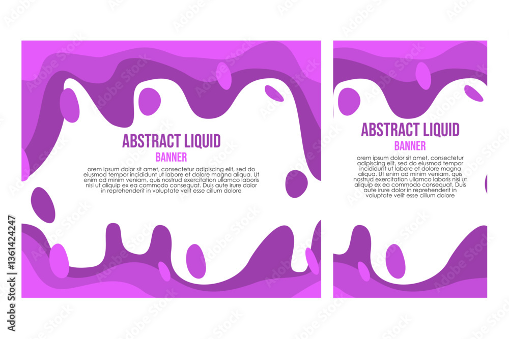 Abstract Liquid Banner Design with Purple Shapes Abstract Liquid Banner Design with Purple Shapes