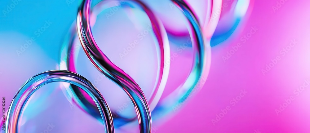 Glossy Spirals Intertwined in Cyan and Magenta Hues Abstract Visual Symphony of Color and Form Glossy Spirals Intertwined in Cyan and Magenta Hues Abstract Visual Symphony of Color and Form