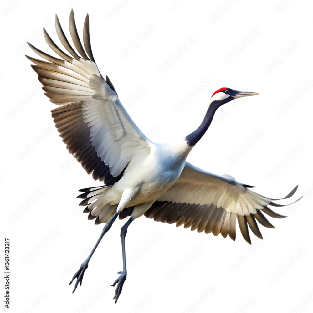 Red-crowned Crane in Flight Red-crowned Crane in Flight