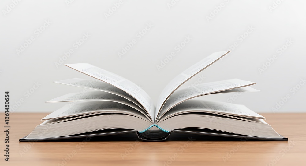 Open Book on Wooden Table Reading Knowledge Education Open Book on Wooden Table Reading Knowledge Education