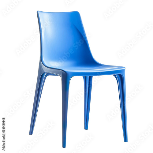 Blue color chair, modern designer chair isolated on a transparent background