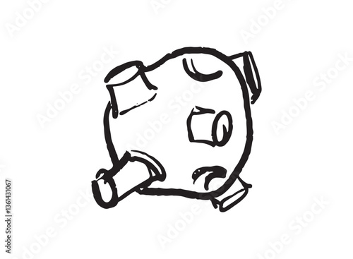 Illustration of an Space Asteroid Handdrawn 