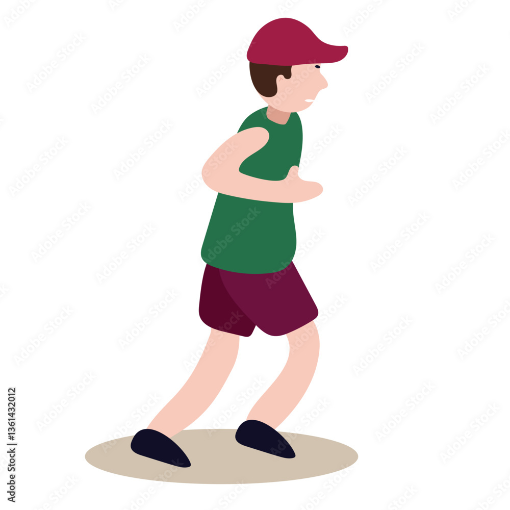 illustration of a man wearing a hat running illustration of a man wearing a hat running
