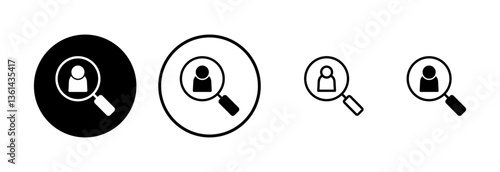 Hiring icon logo design. Search job vacancy sign and symbol. Human resources concept. Recruitment