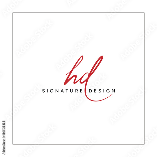 HD Initial Logo in Signature Style for Photography and Fashion Business - Hand Drawn Signature Logo Vector