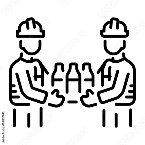 A linear style icon of an emergency firefighters 