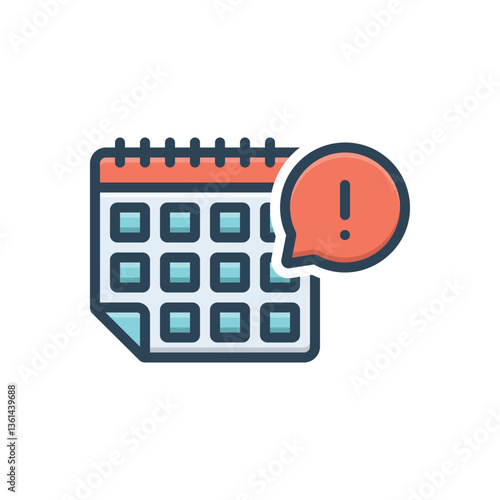 Color illustration icon for alert