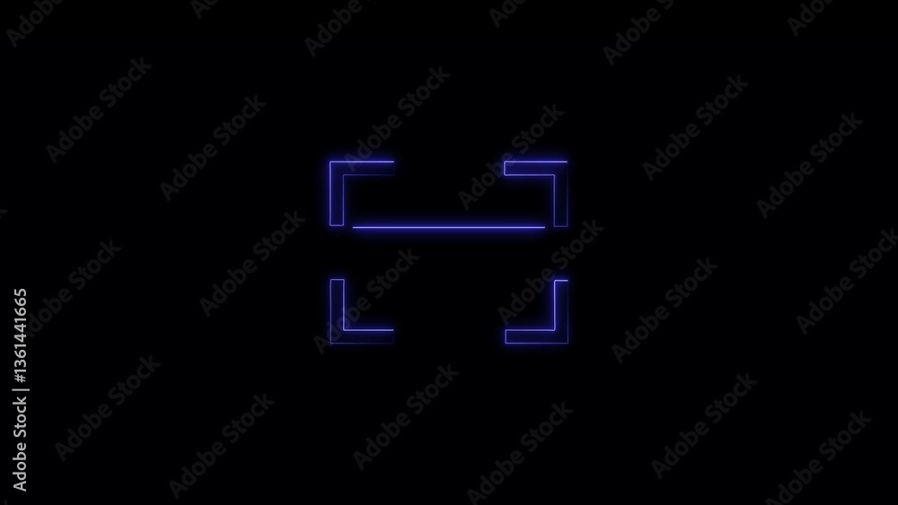 Scan QR code to loop neon bright blue color 4k illustration on black background. Scan QR code to loop neon bright blue color 4k illustration on black background.