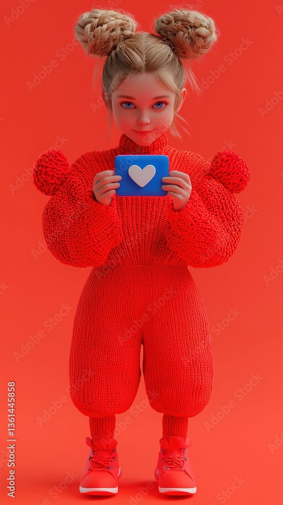 Fototapeta premium doll in a red dress