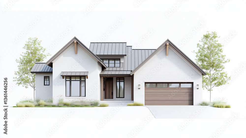 Modern Home: A stunning architectural showcase, this modern home boasts clean lines, a welcoming facade, and lush landscaping that hints at the comfort within. Modern Home: A stunning architectural showcase, this modern home boasts clean lines, a welcoming facade, and lush landscaping that hints at the comfort within.