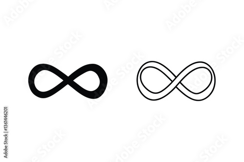 Infinity Symbol Variations Simple, Double Line, Design Elements