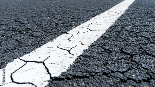 Wallpaper Mural Cracked Asphalt Road Surface With White Line Torontodigital.ca