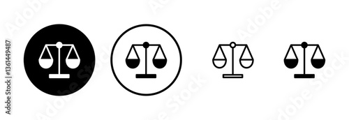 Scales icon logo design. Law scale icon. Justice sign and symbol