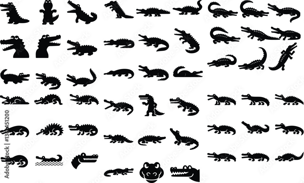 Crocodile set silhouette vector illustration design set of crocodile vector design, crocodile, animal, lizard, reptile, cartoon, dragon, green, illustration, Cute crocodile set collection
Crocodile set silhouette vector illustration design set of crocodile vector design, crocodile, animal, lizard, reptile, cartoon, dragon, green, illustration, Cute crocodile set collection